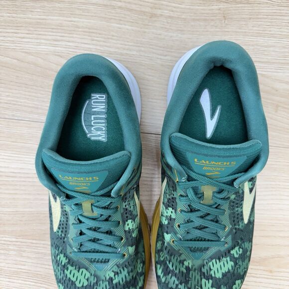 Brooks Launch 5 RUN LUCKY Men Size 10.5 D Sneakers Shamrock St Paddys Green Run main image 5